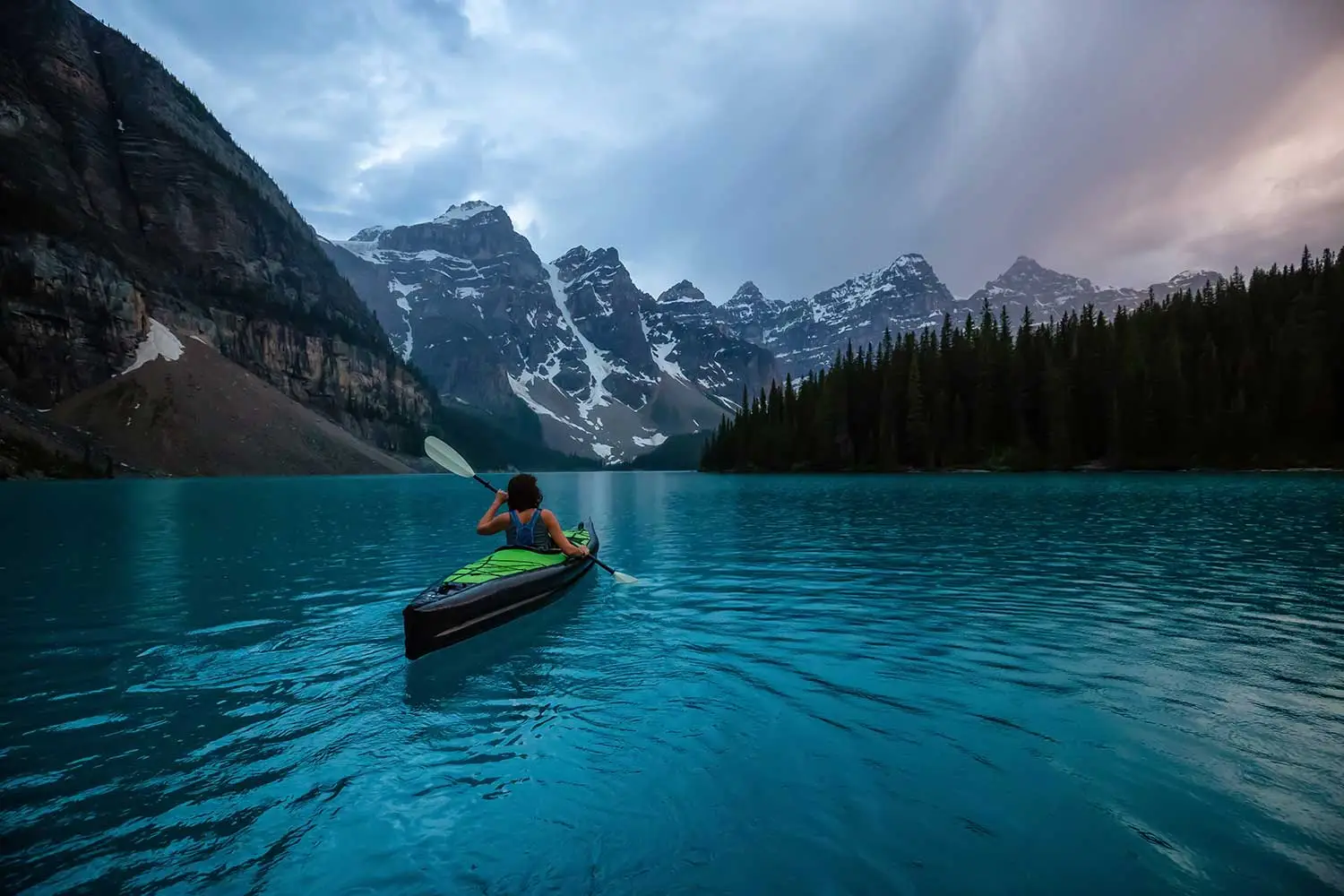 Kayaking on Moraine Lake Banff National park