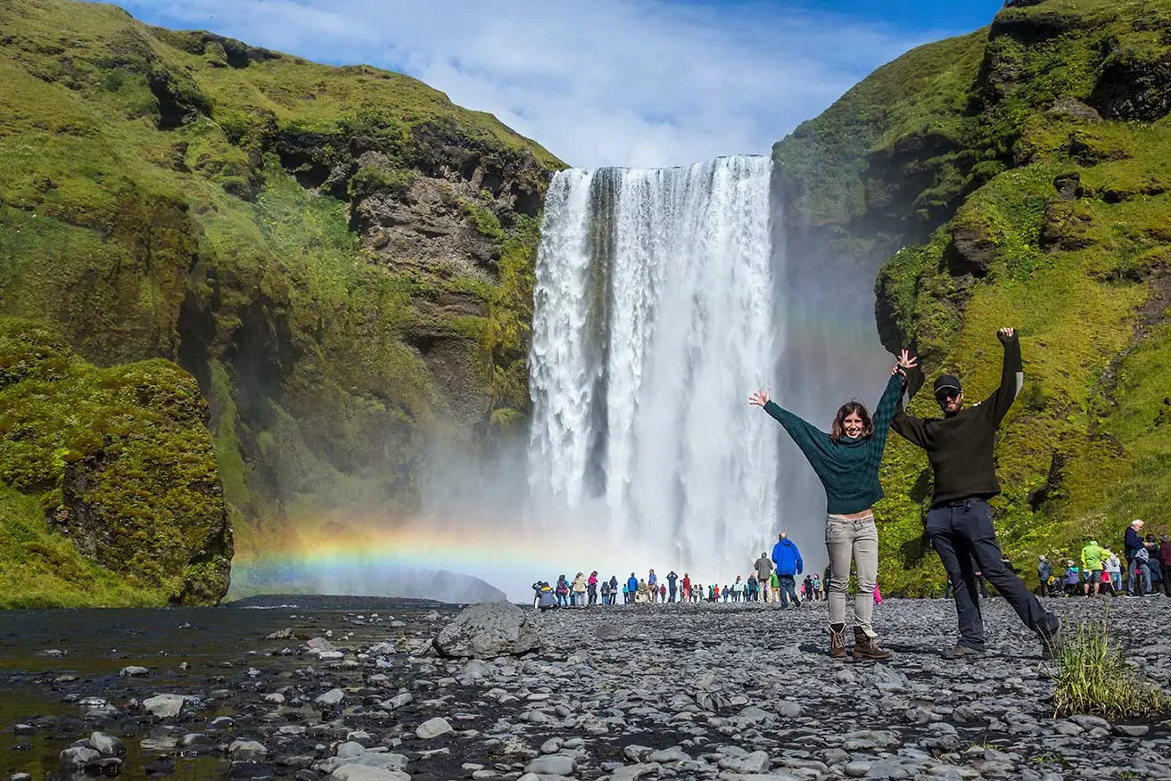 Famous Skogafoss Waterfall Iceland